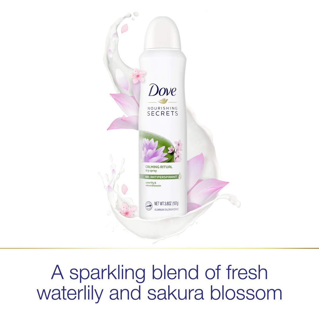Dove Nourishing Secrets Dry Spray Antiperspirant Deodorant Waterlily & Sakura Blossom 3 Count for Women 48 Hour Sweat & Odor Protection 3.8 oz - Image 3